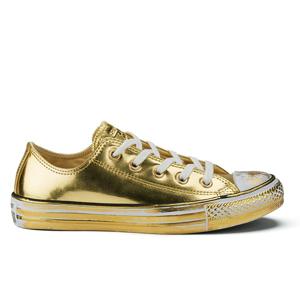 gold sneakers with stars