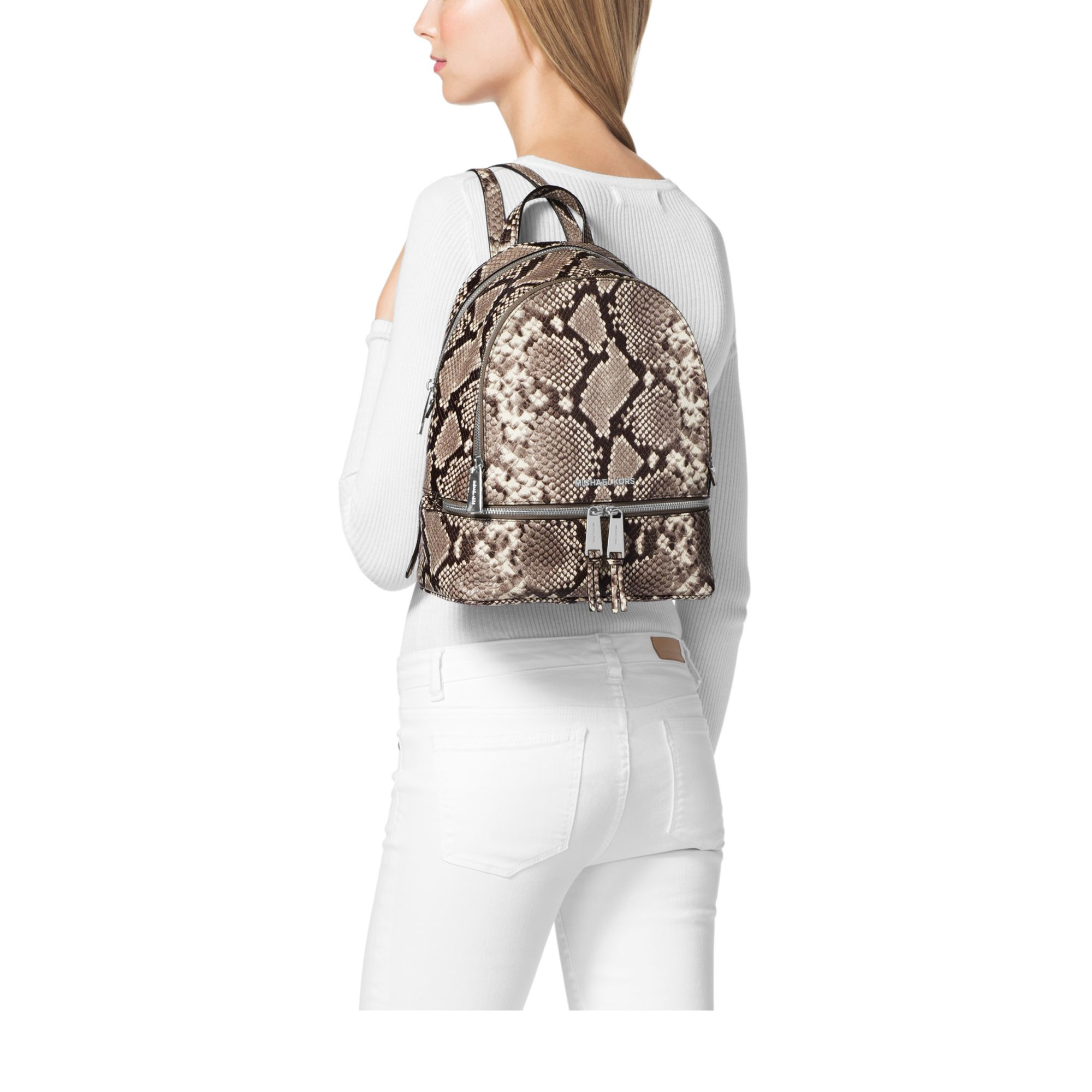 michael kors python backpack