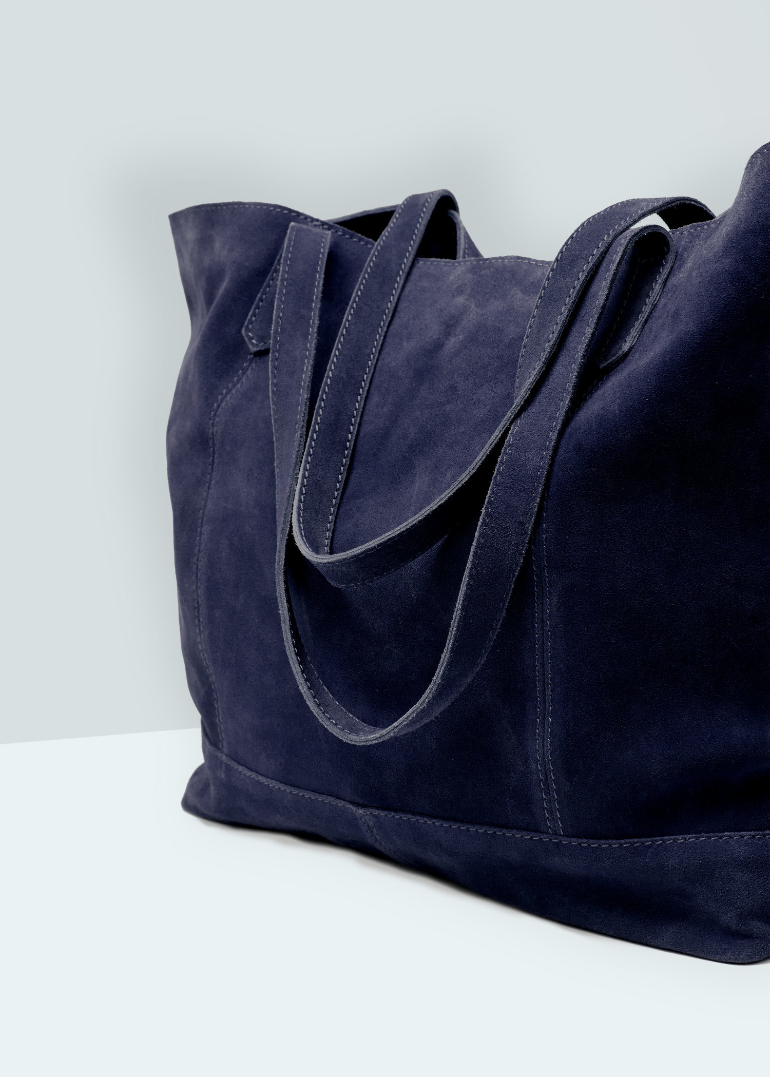 navy blue suede bag