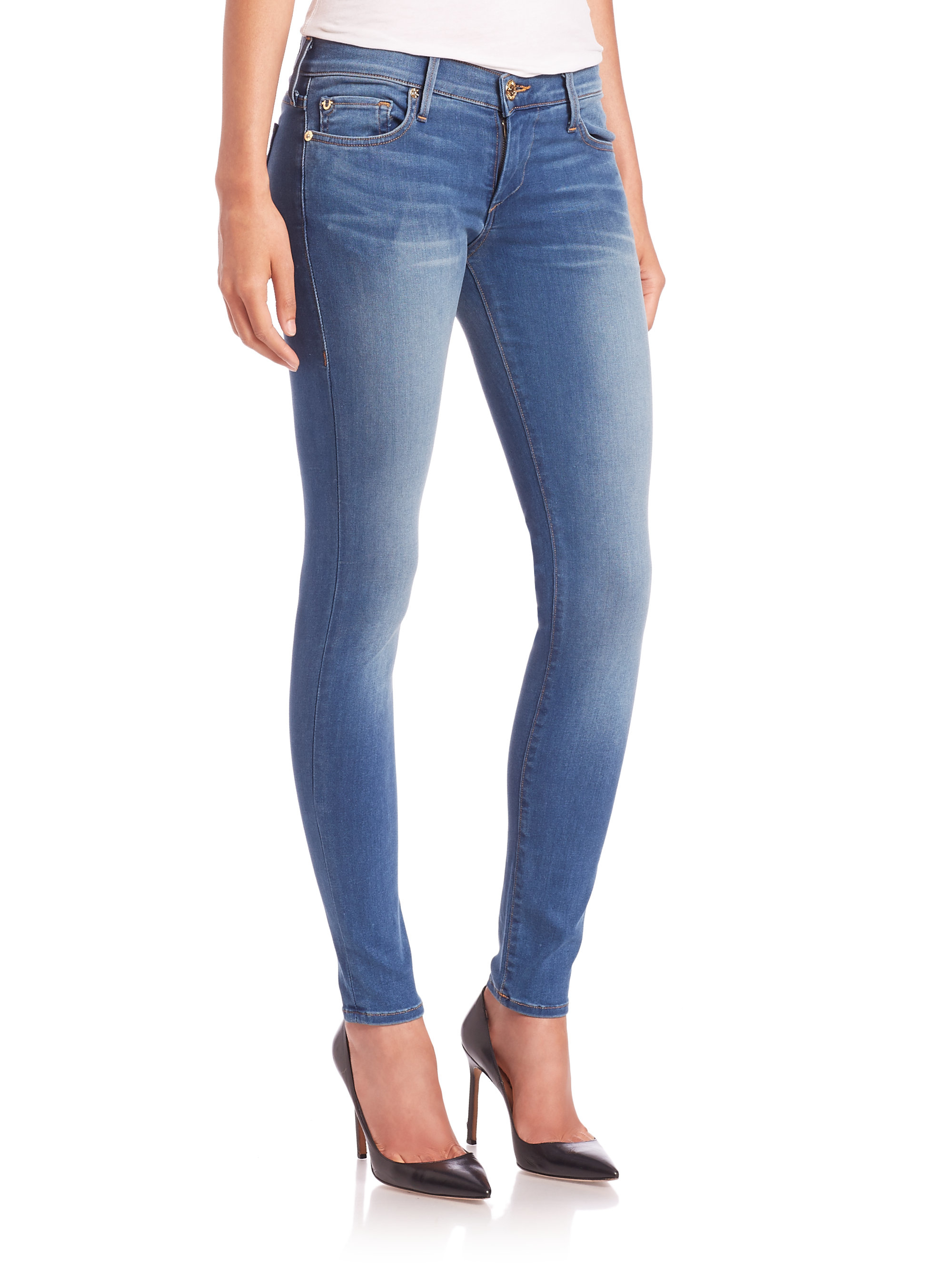 True Religion Casey Low-rise Super Skinny Jeans in Blue | Lyst