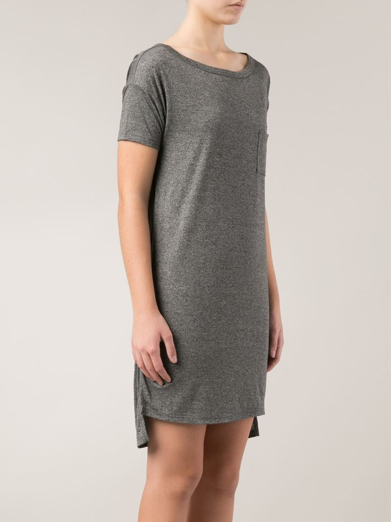 T By Alexander Wang T-Shirt Dress in Grey (Gray) | Lyst