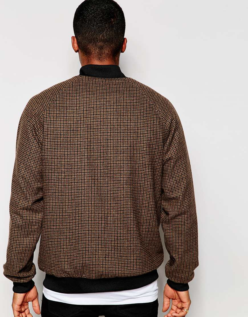 adidas Originals Tweed Bomber Jacket Ab7641 in Brown for Men - Lyst