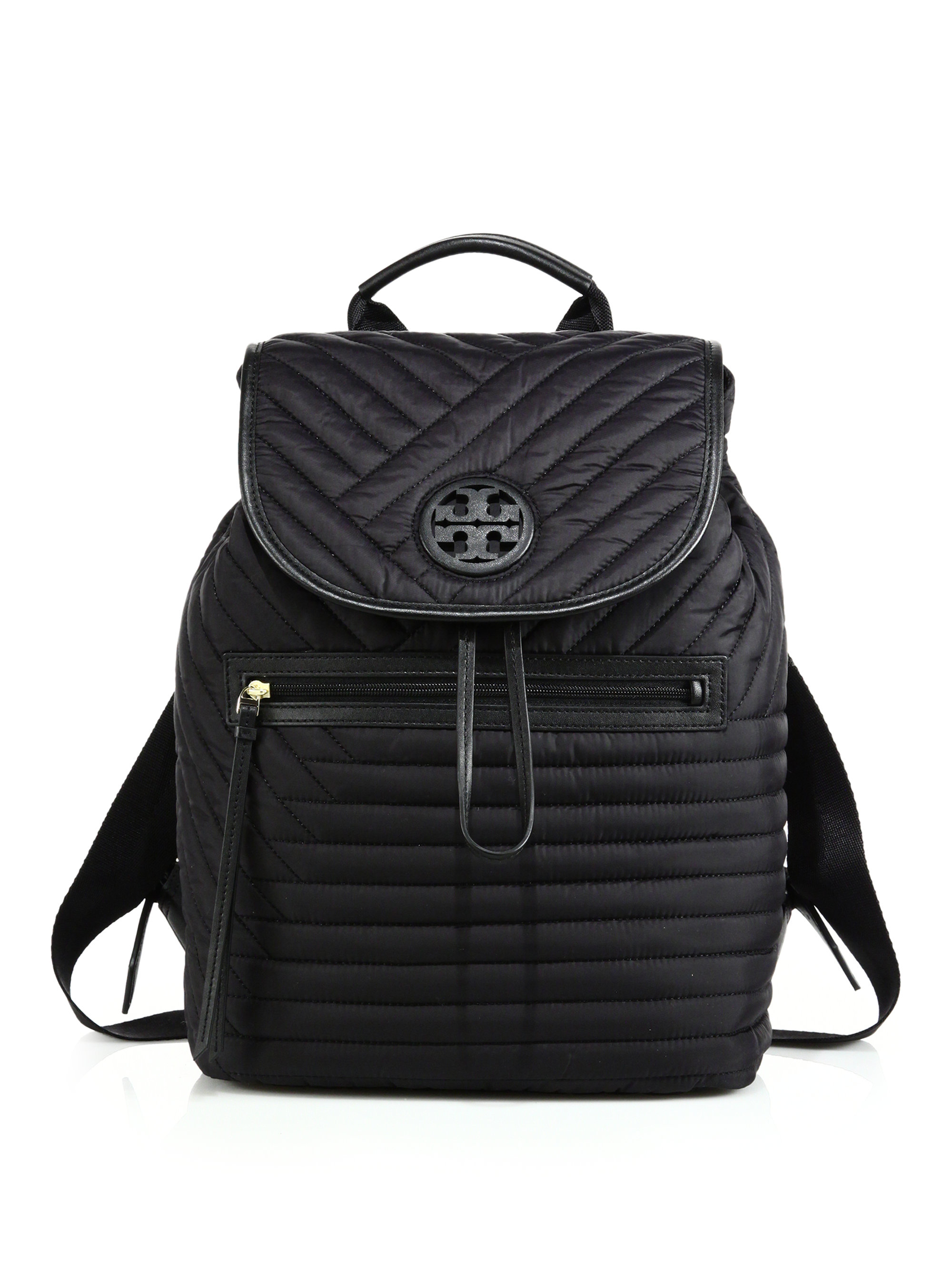 Tory Burch Quilted Nylon Backpack in Black | Lyst