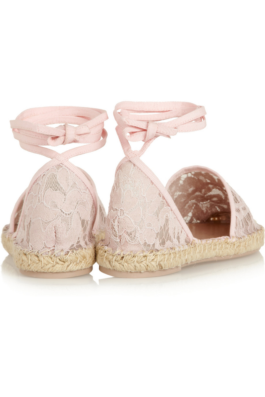 Lyst - Valentino Lace Espadrilles in Pink