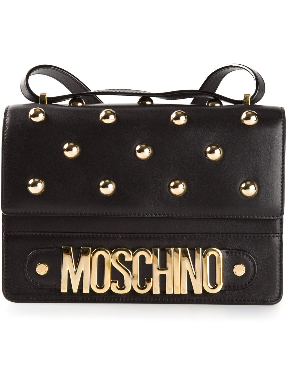 Moschino Studded Shoulder Bag in Black Lyst