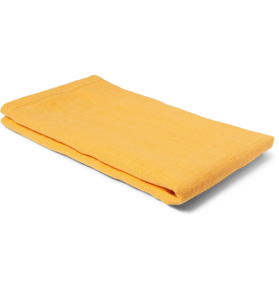 Mens Yellow Linen Beach Towel