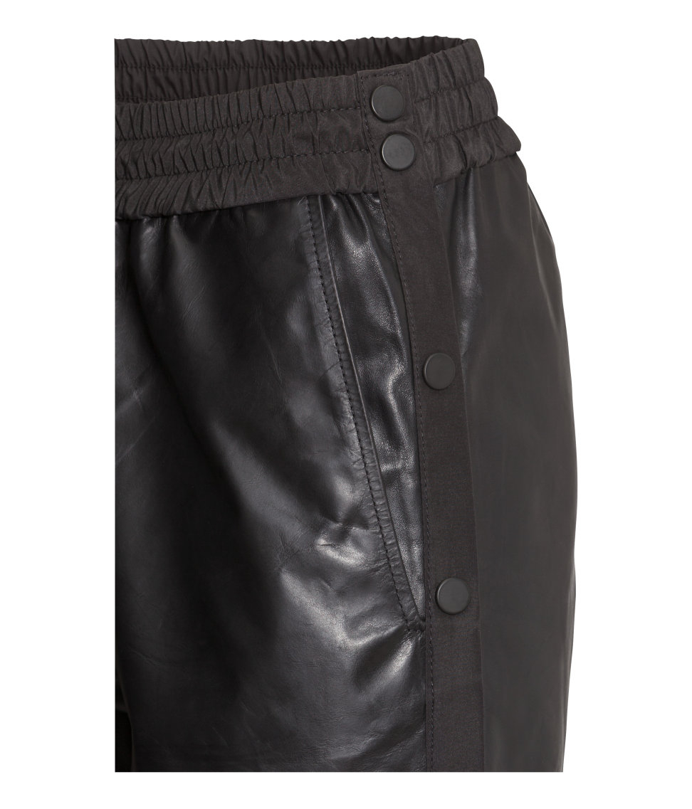 h&m leather joggers