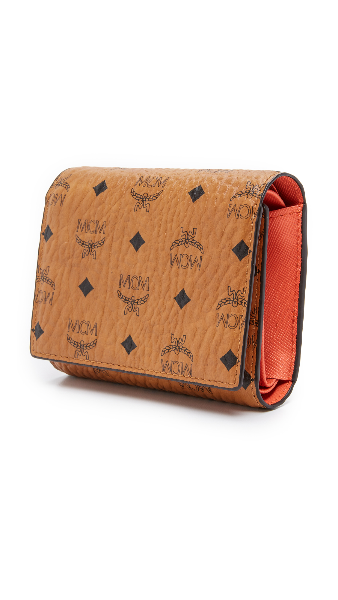 MCM Small Trifold Wallet Cognac in Brown Lyst