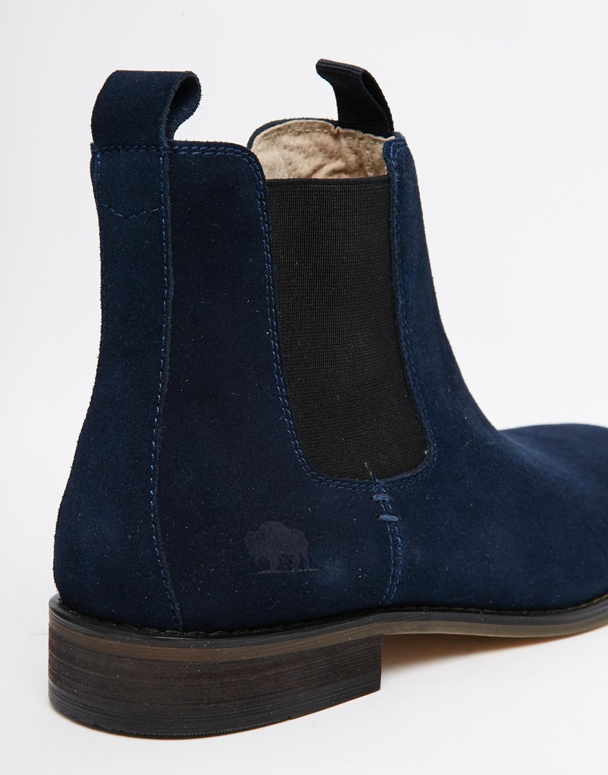 Bellfield Suede Chelsea Boots Blue Men |