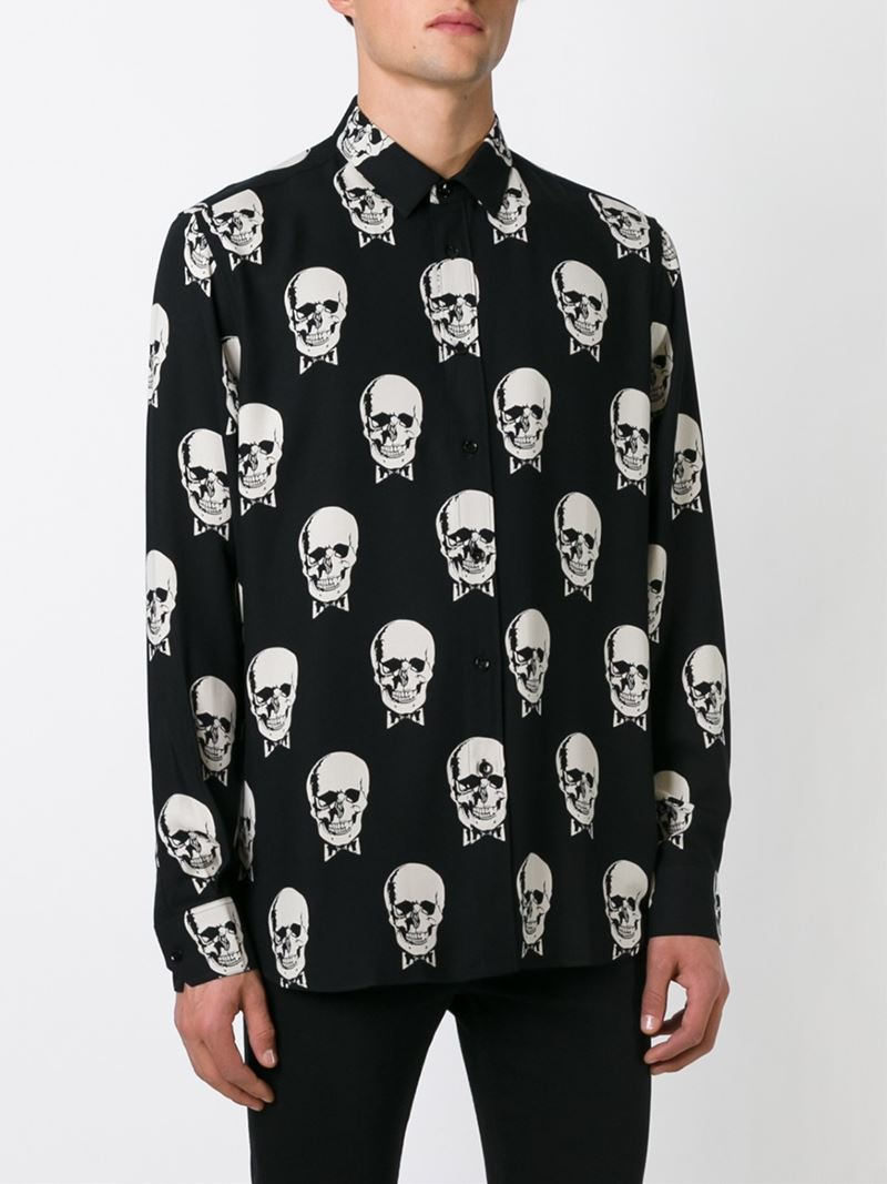 Saint laurent skull t shirt sale