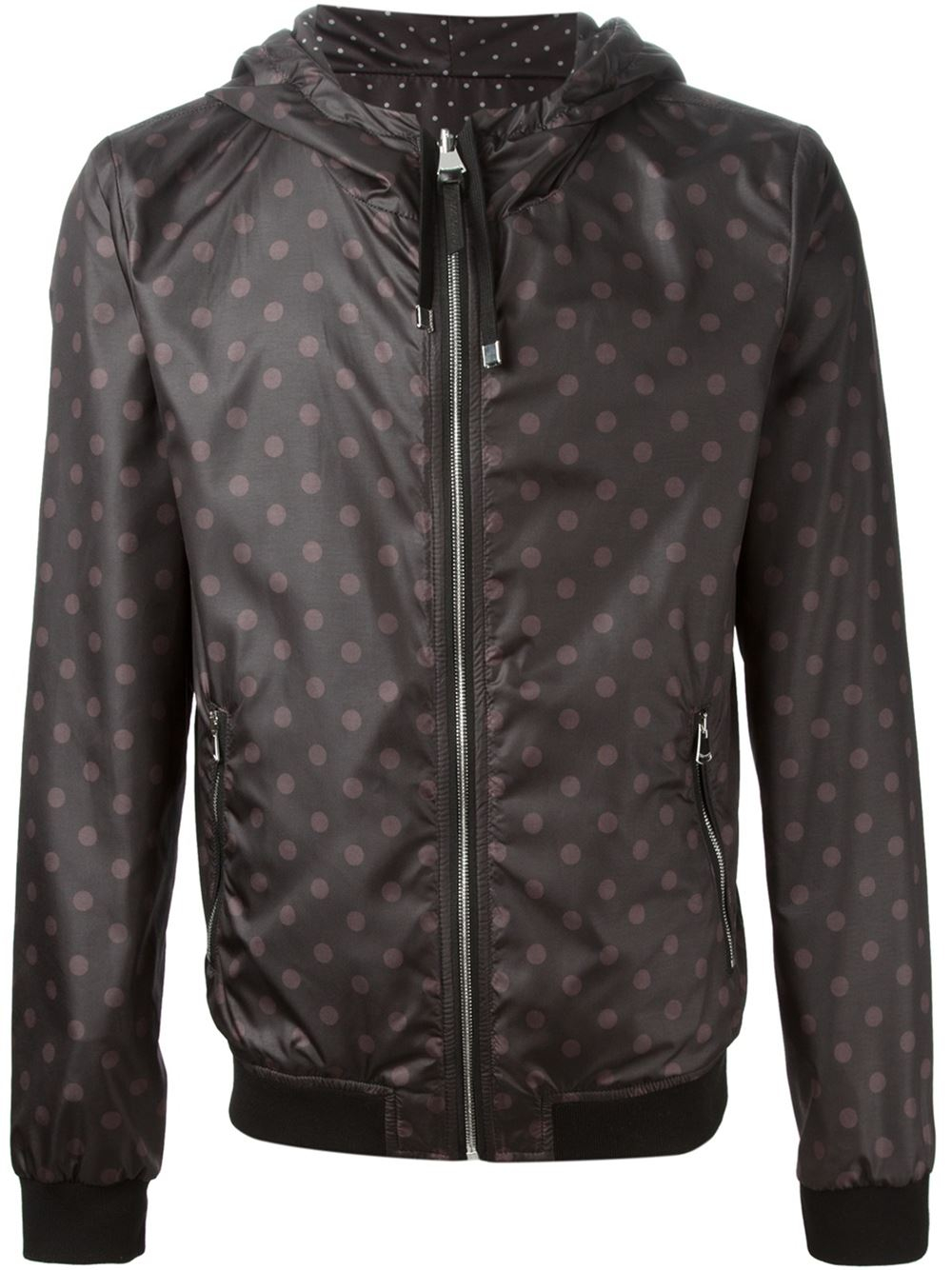 black polka dot jacket