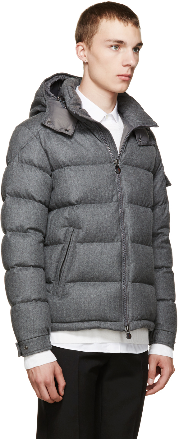 Moncler Wool Grey Down Montgenevre Jacket in Gray for Men - Lyst
