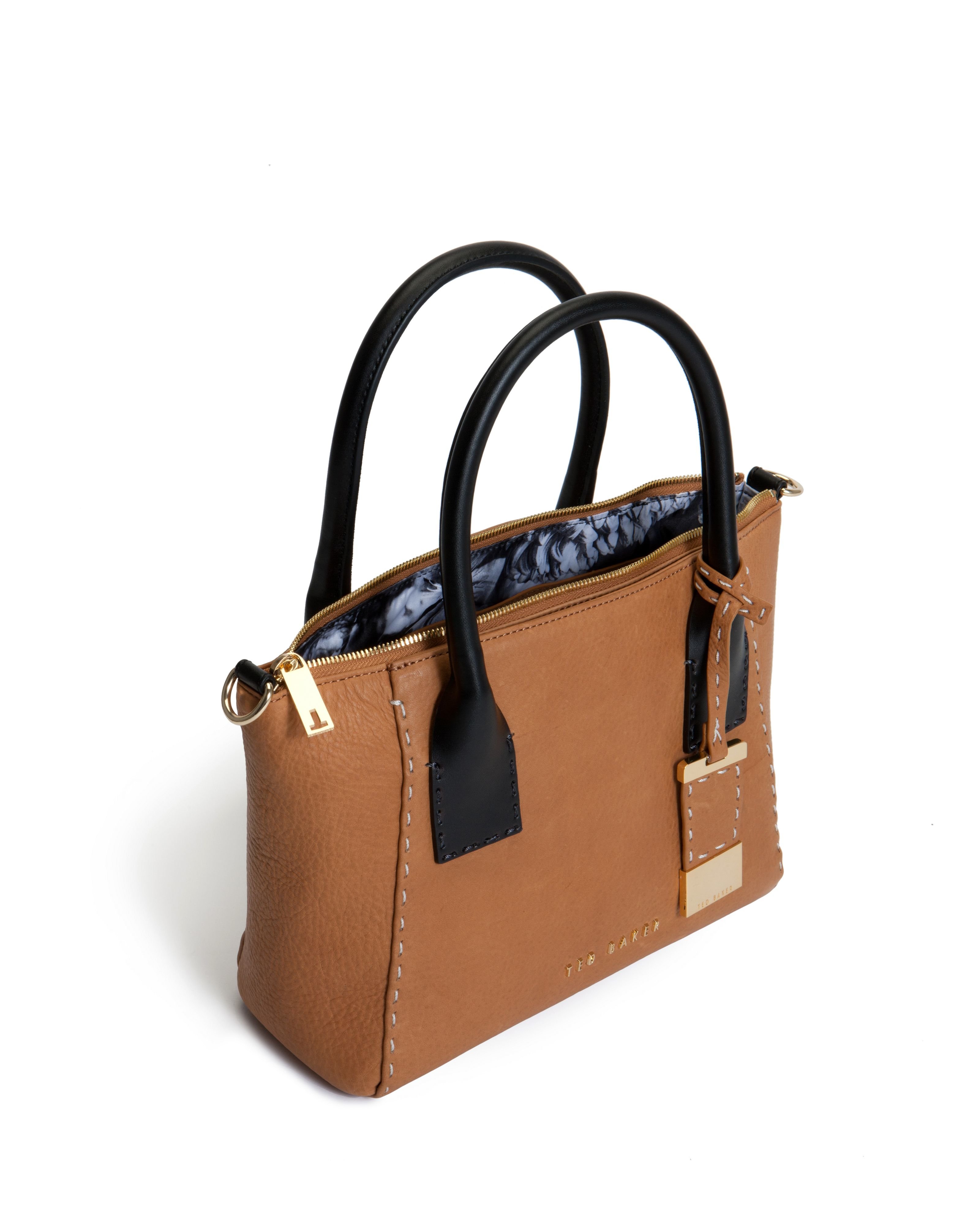 Ted baker Lauren Small Leather Tote Bag in Brown | Lyst