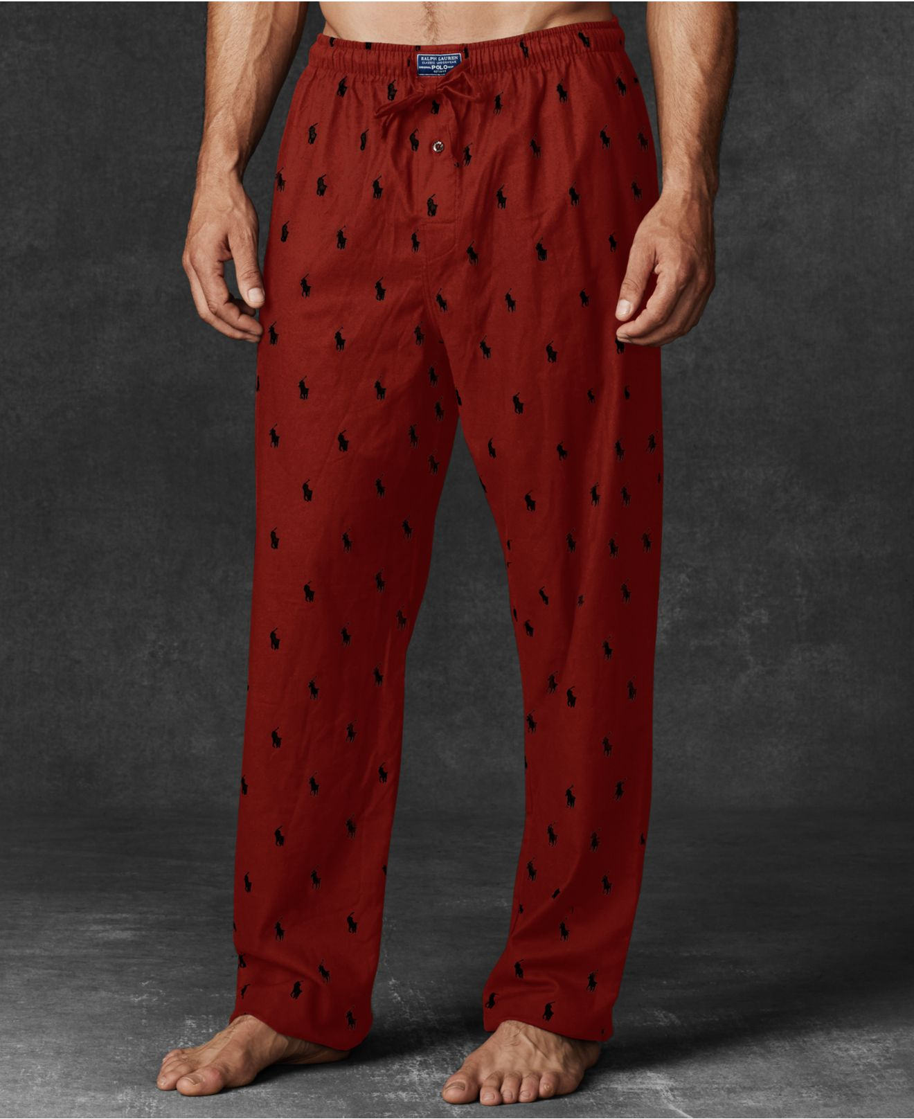 Polo Ralph Lauren Men'S Allover Polo Player Flannel Pajama Pants in Red for  Men | Lyst