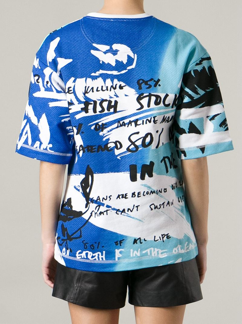 KENZO 'No Fish No Nothing' T-Shirt in Blue | Lyst