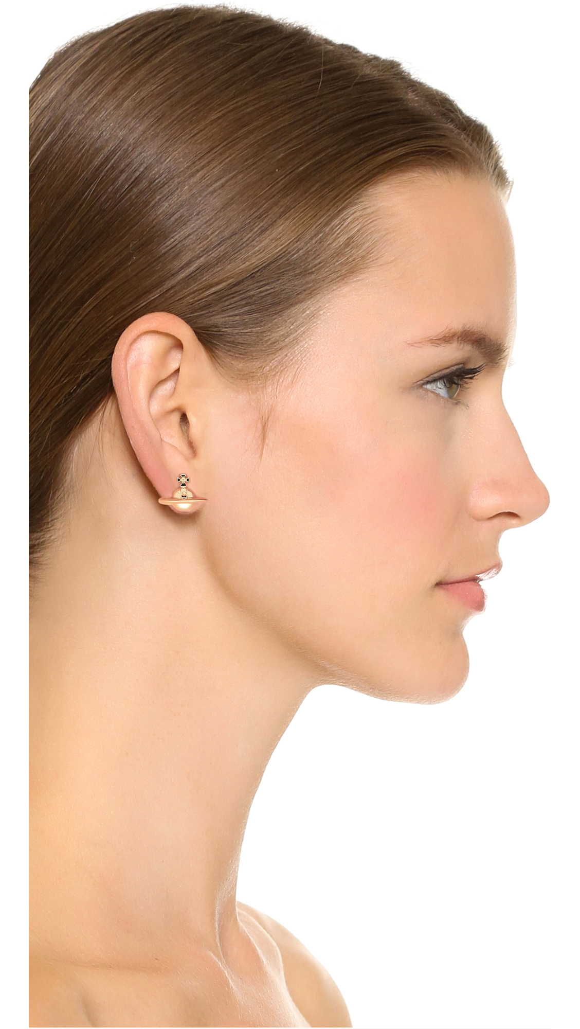 vivienne westwood thin lines flat orb earrings