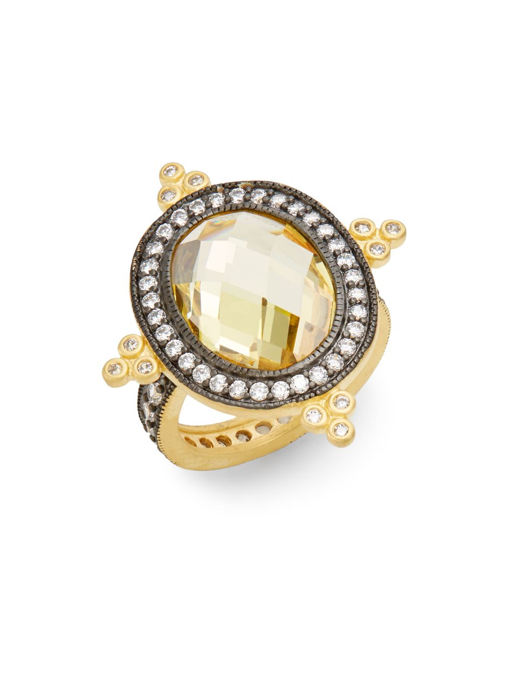 Freida Rothman Pavé Oval Cocktail Ring in Gold - Black (Metallic) - Lyst