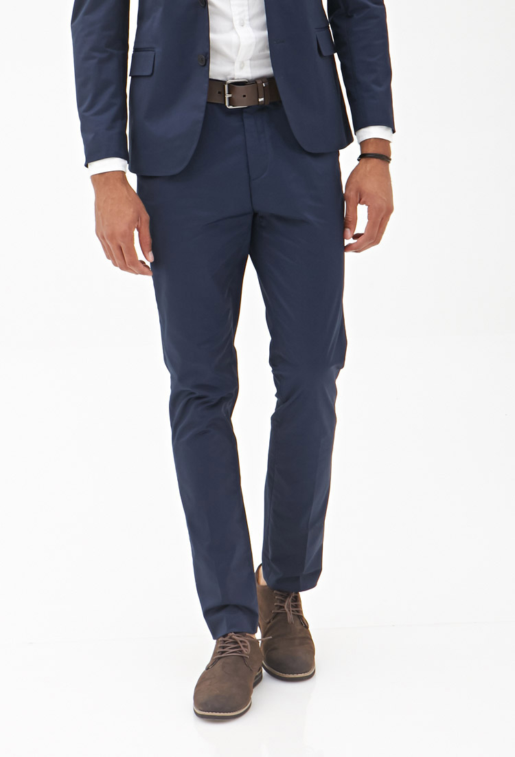 Lyst - Forever 21 Twill Dress Pants in Blue for Men