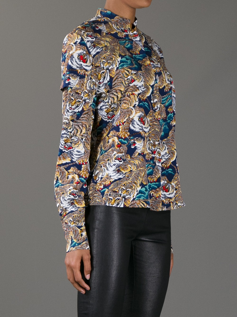 KENZO Flying Tiger Silk Shirt Lyst UK
