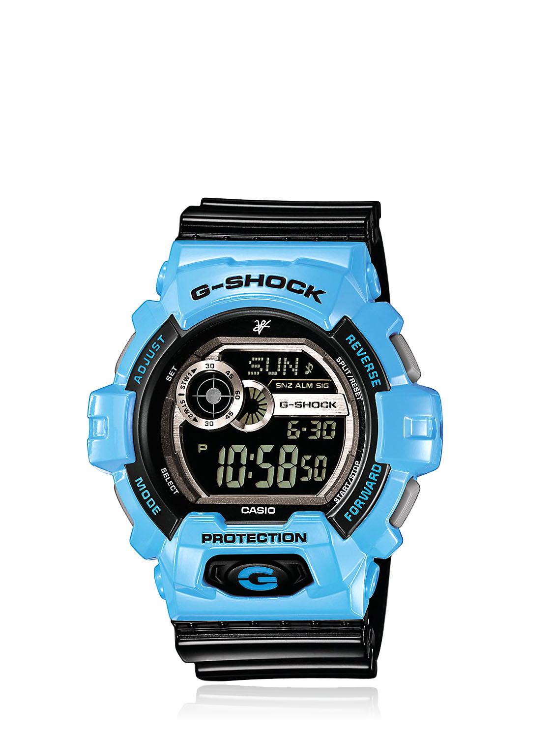 black and blue g shock watch