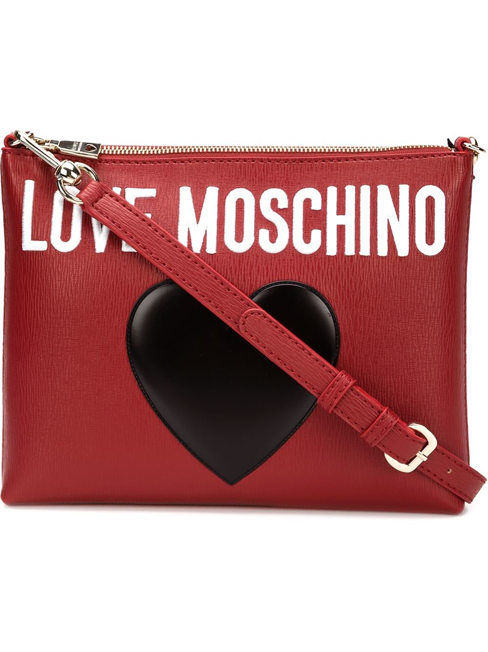 Love Moschino Stitched Heart Crossbody Bag in Red - Lyst