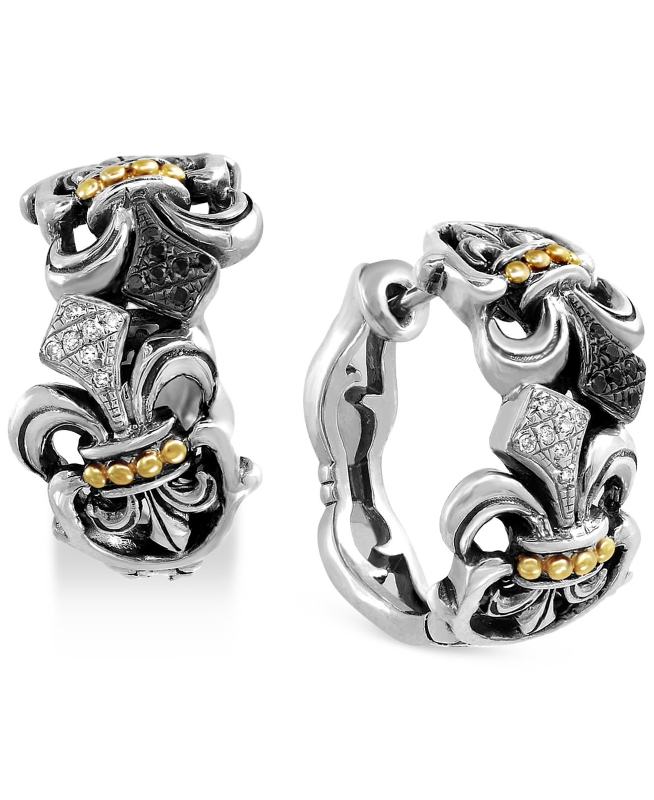Lyst Effy Collection Balissima By Diamond Fleur De Lis Hoop Gallery