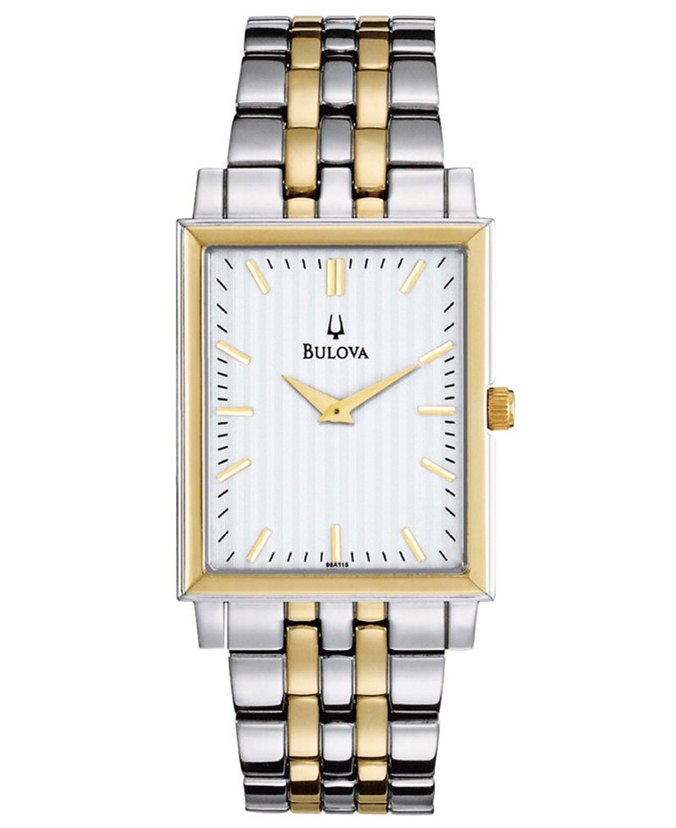 Bulova Men S Two Tone Stainless Steel Bracelet Watch 29Mm 98A115