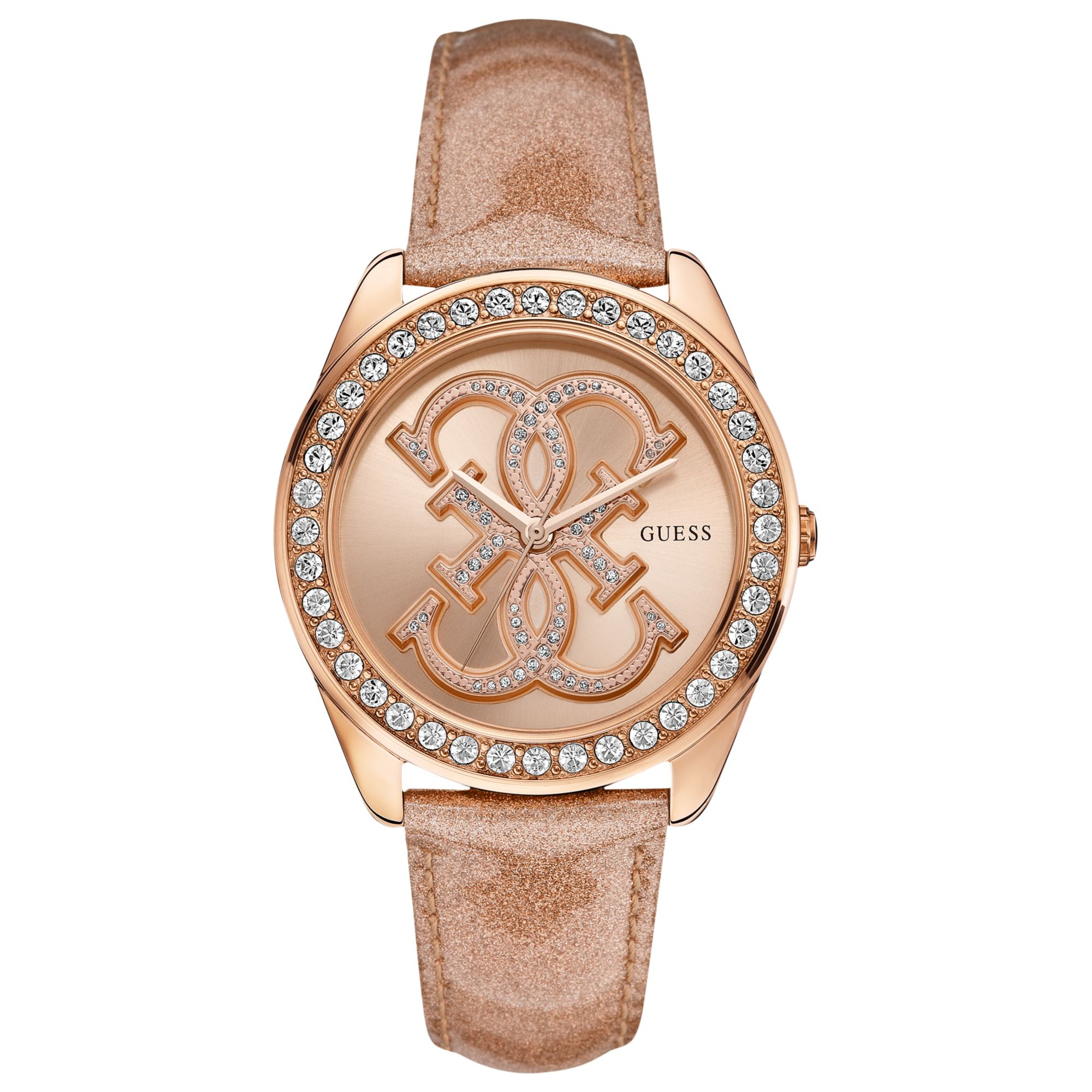 guess watch leather strap