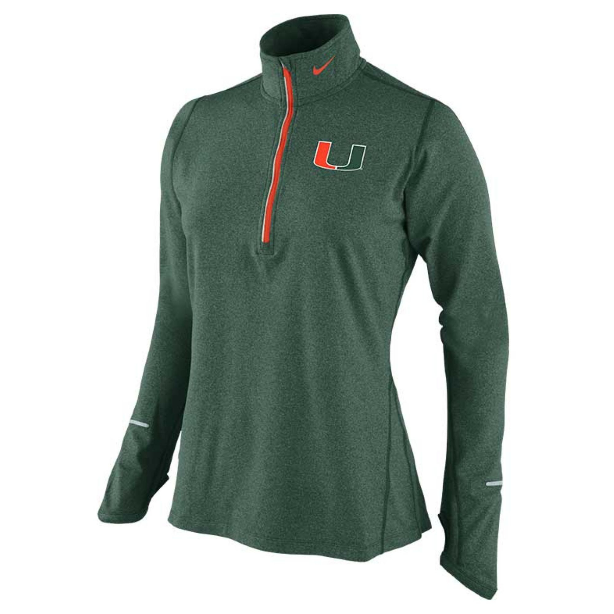 Nike Women'S Miami Hurricanes Heathered Half-Zip Pullover Jacket in ...