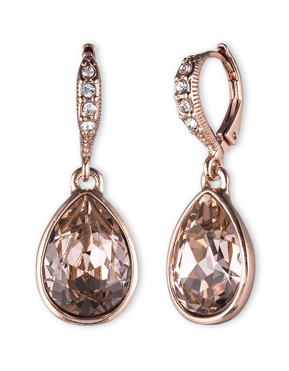 Givenchy Crystal Large Drop Earrings in Pink (Rose Gold) | Lyst