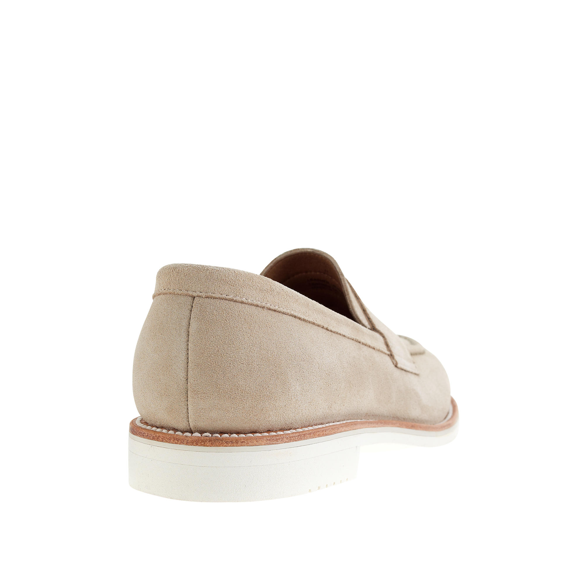 J.Crew Kenton Suede Penny Loafers With White Soles in Natural for Men