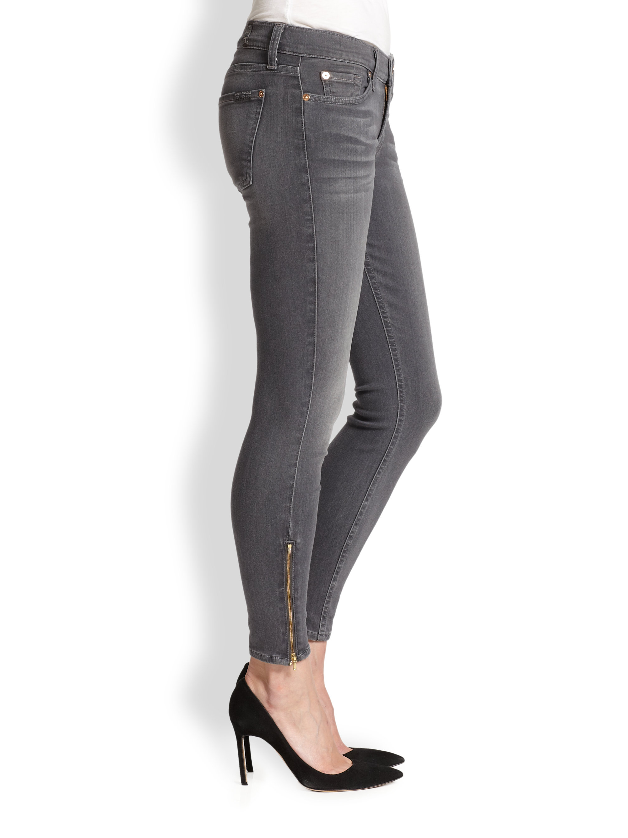 ankle zip jeans womens