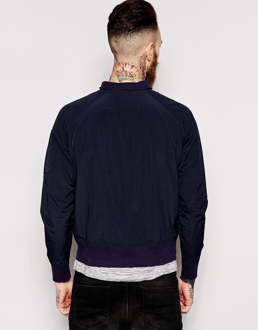 Lyst Blue Collar Worker Bomber Jacket in Blue for Men