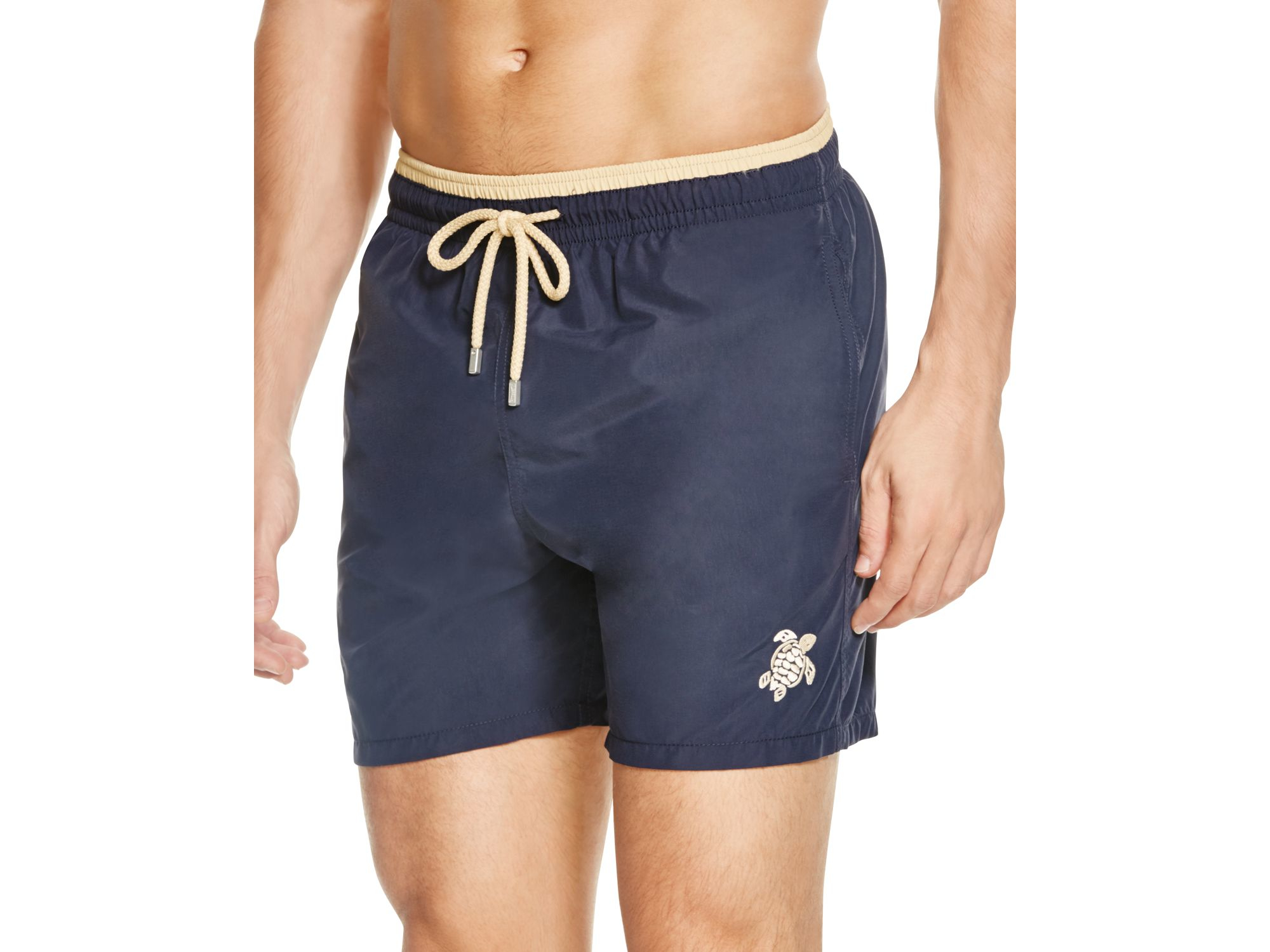 Vilebrequin Synthetic Moka Bicolor Solid Swim Trunks in Dark Blue (Blue) for Men Lyst