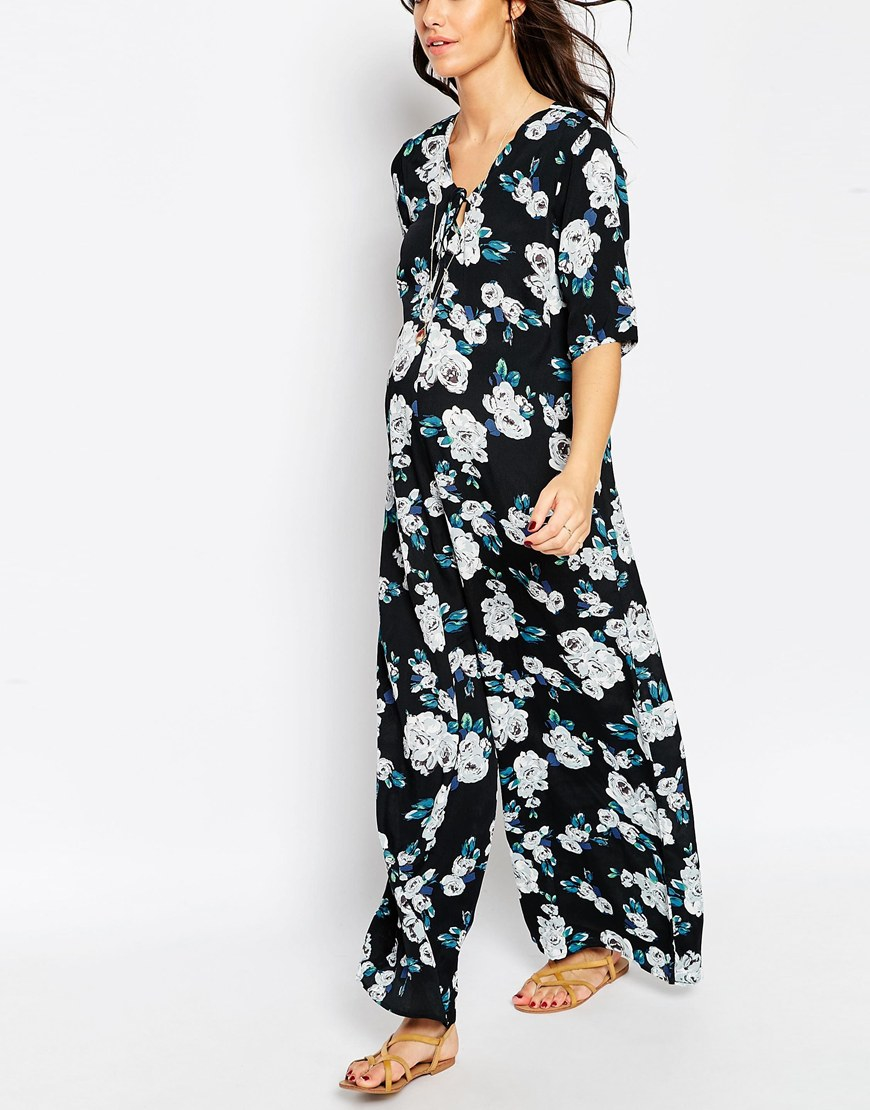 maternity floral jumpsuit