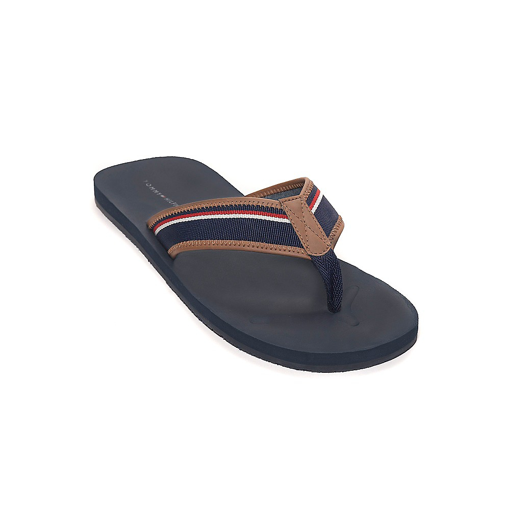 Tommy hilfiger Sport Flip Flop in Brown for Men (Cognac/Navy/White) Lyst