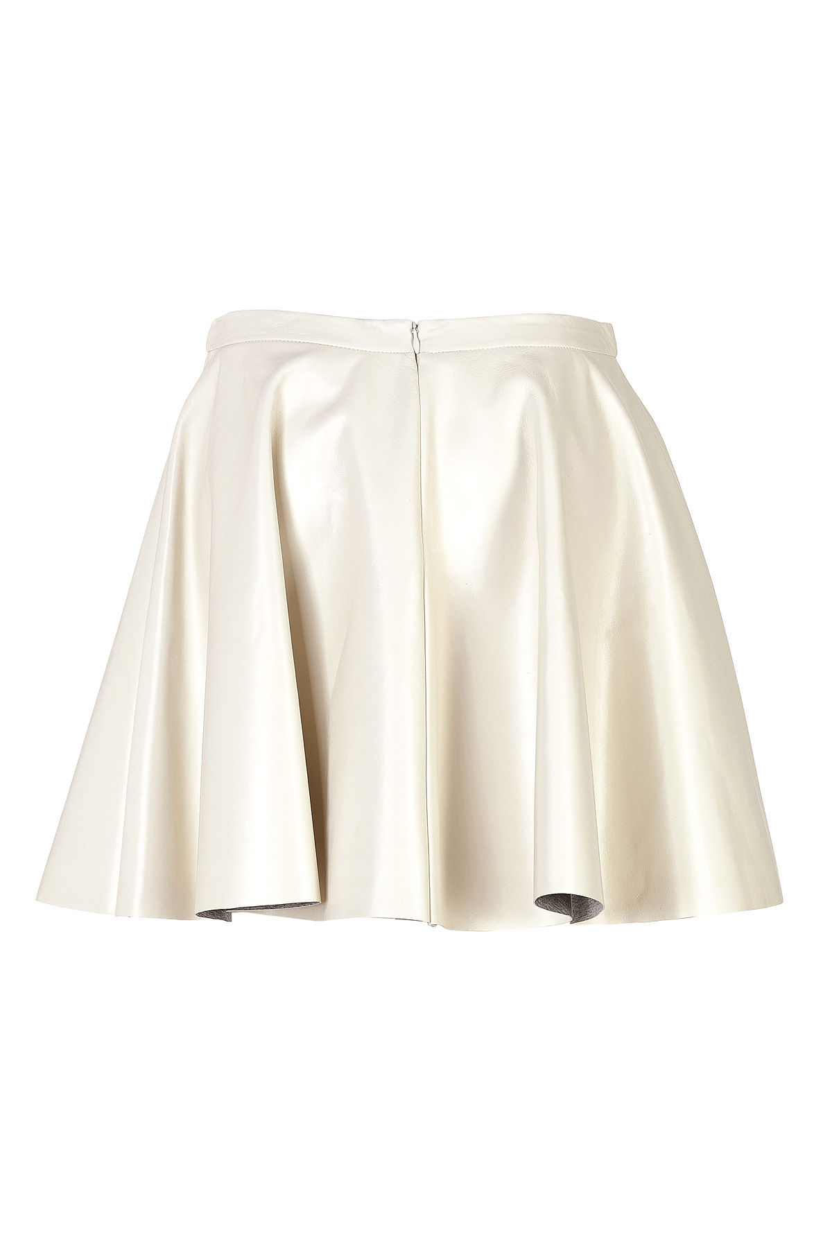 white leather circle skirt