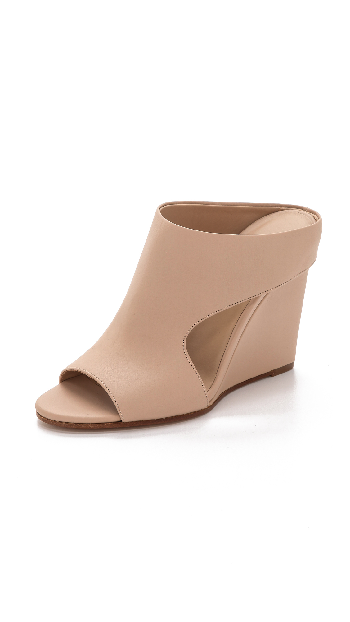 Nude wedge mules Clearance