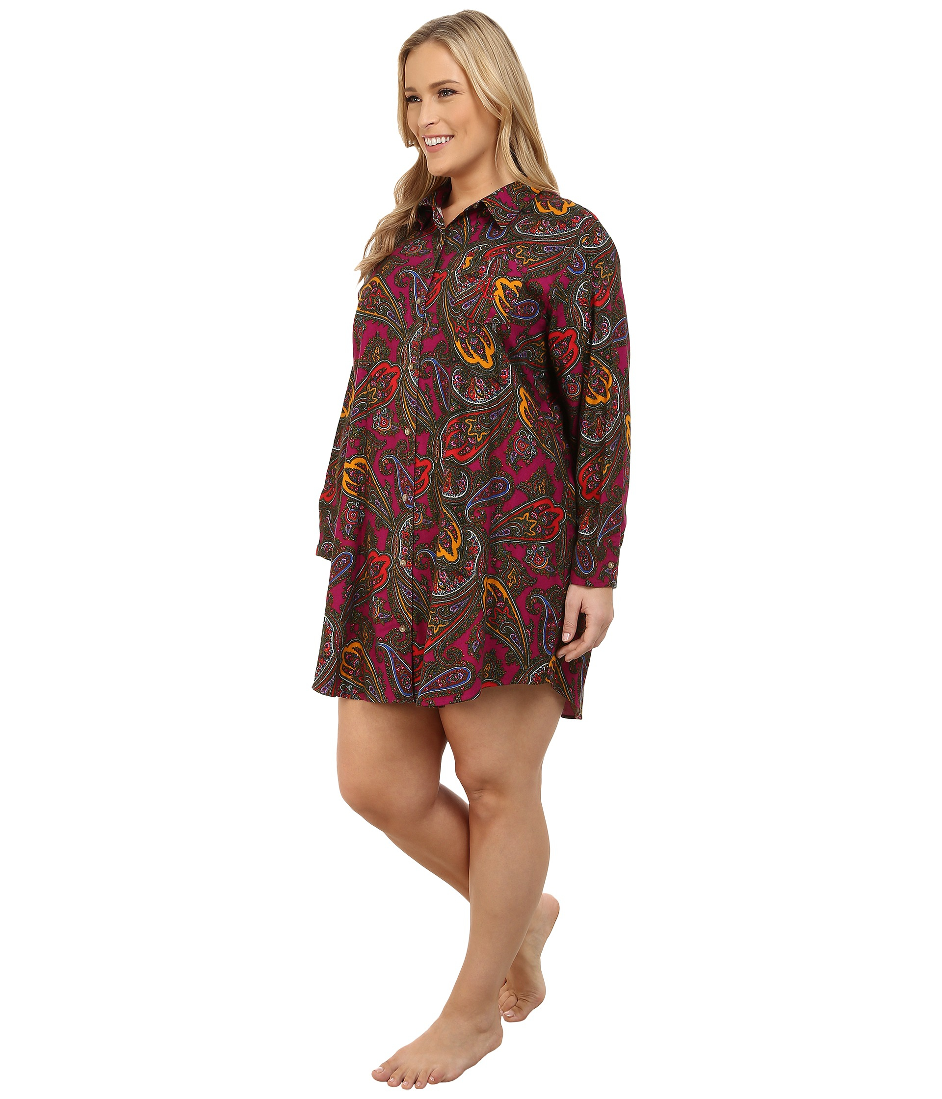 Lauren by Ralph Lauren Plus Size Flannel Sleepshirt Lyst