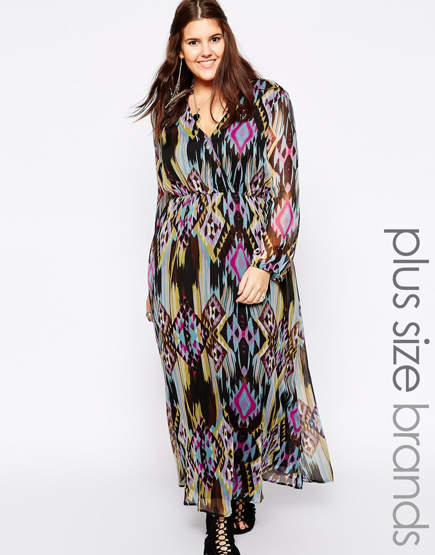 Diya Plus Size Long Sleeve Printed Maxi Dress Lyst Now that spring has arrived it is time to pull out those maxi dresses, or in my case make some maxi dresses! lyst