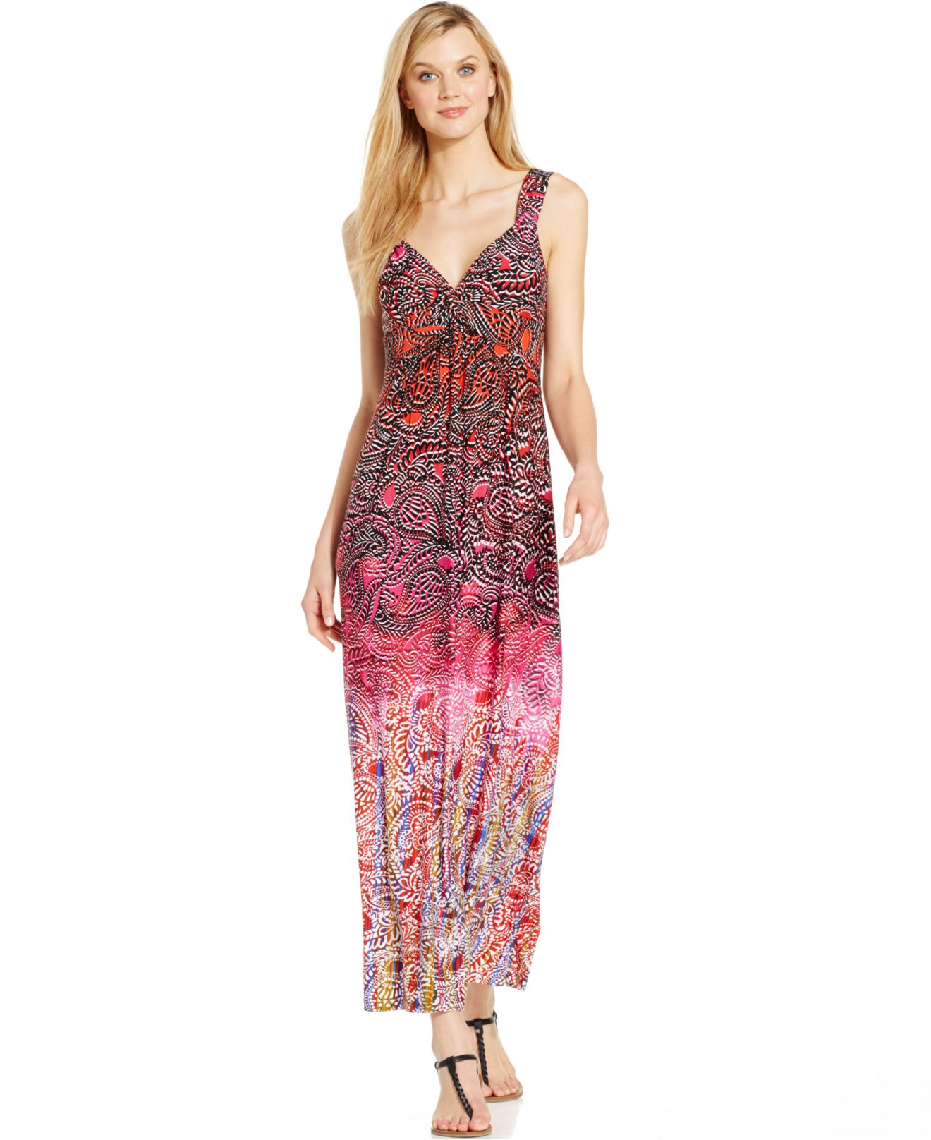 Lyst - Spense Petite Twist-front Printed Maxi Dress in Pink