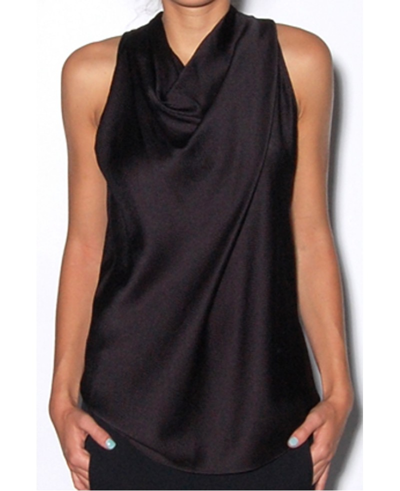 black cowl neck tank