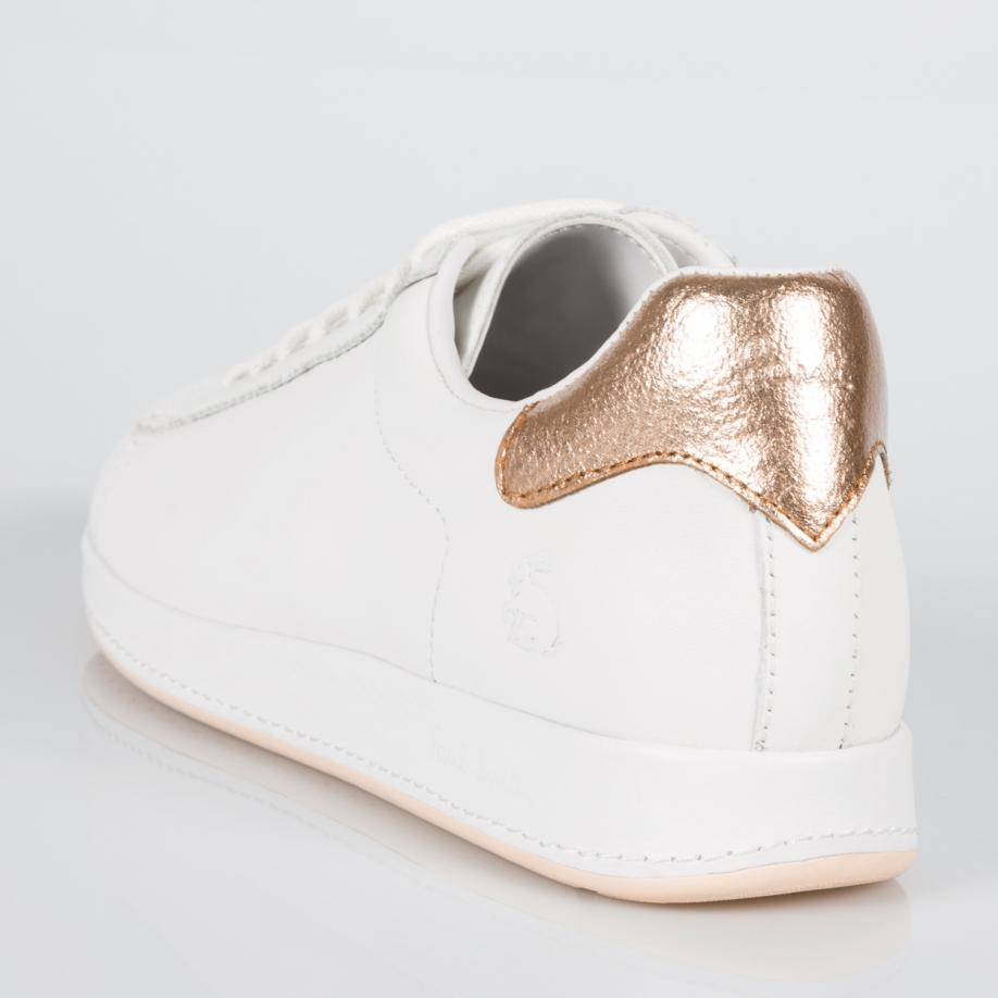 ladies white and gold trainers