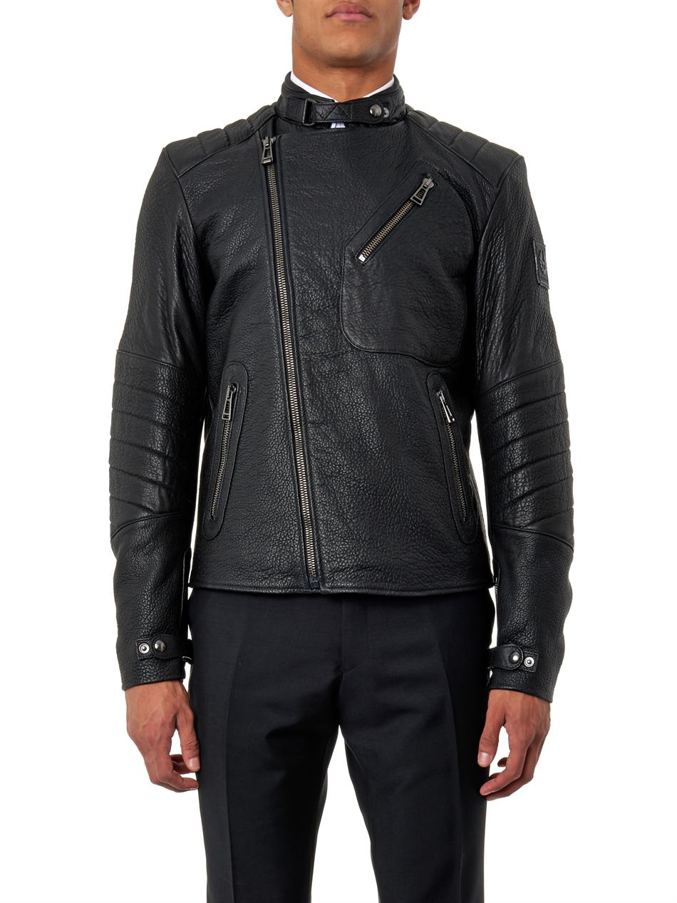 Belstaff Kendal Leather Biker Jacket in Black for Men - Lyst