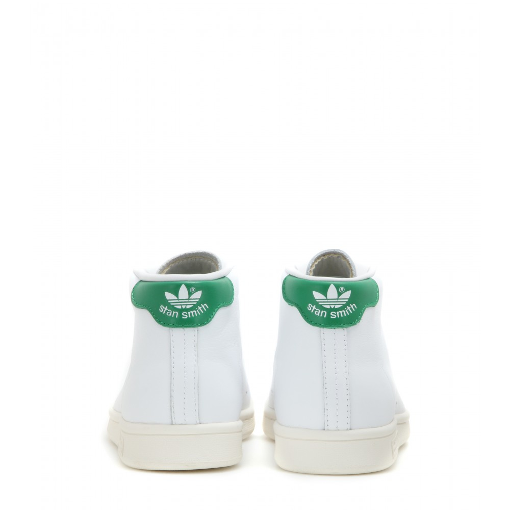 adidas Stan Smith Mid Leather High-top Sneakers in Green | Lyst