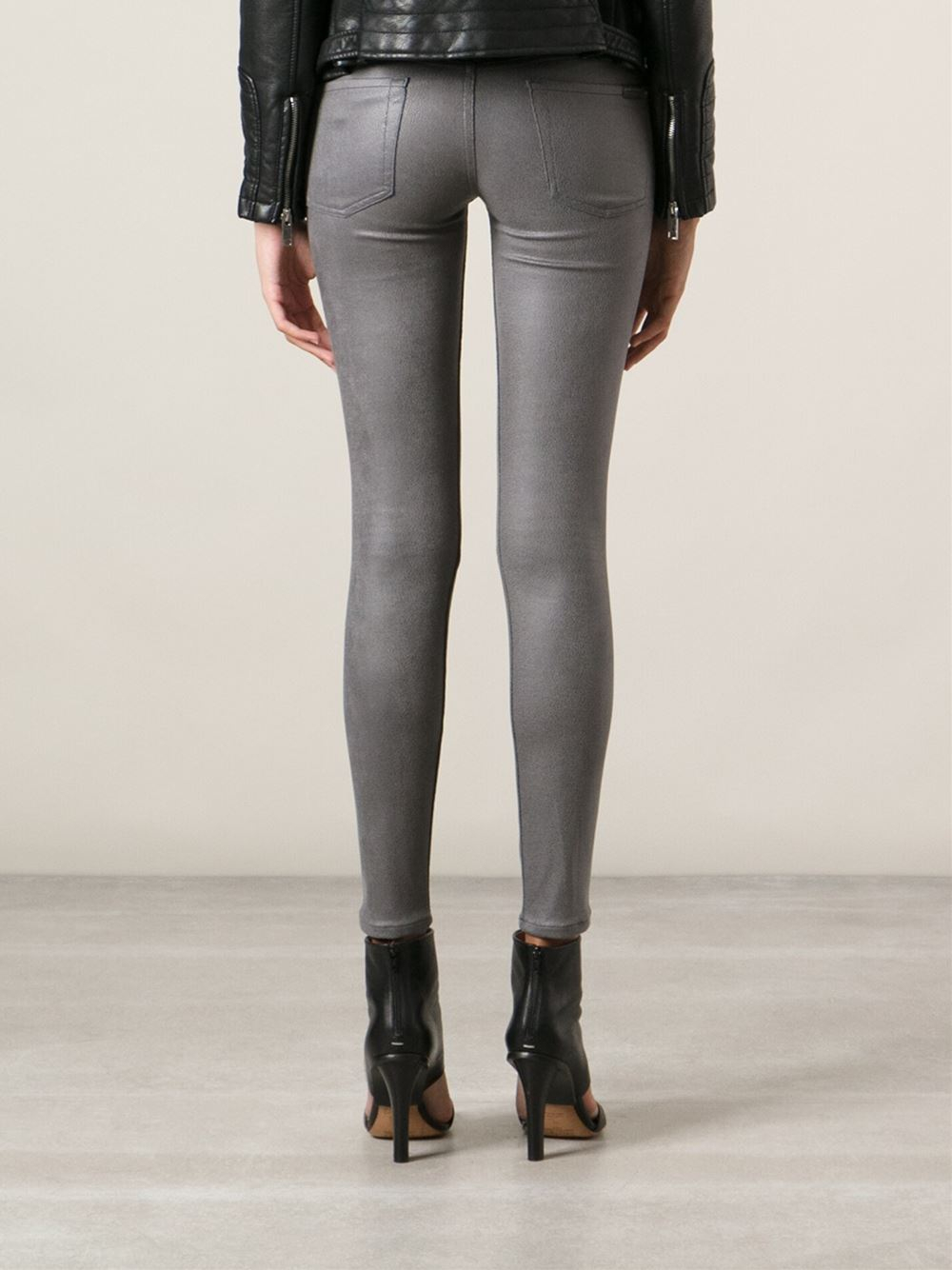 Mankind Coated Skinny Jeans in Grey 