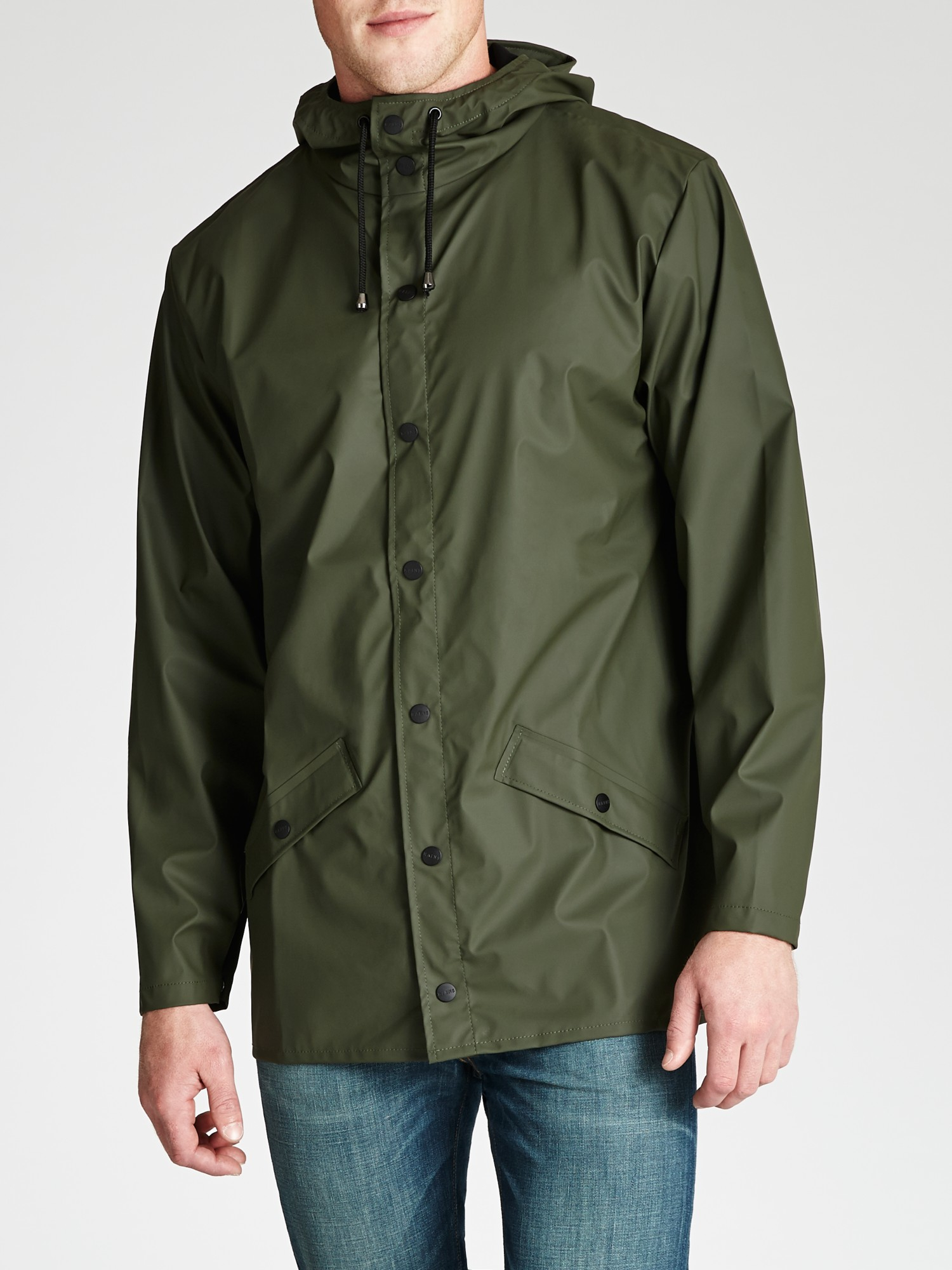 Rains Short Rain Jacket in Khaki (Green) for Men - Lyst