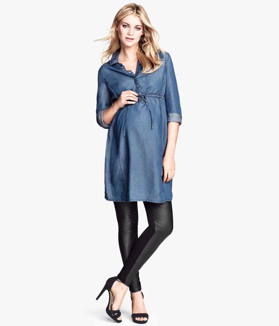 h and m denim dress