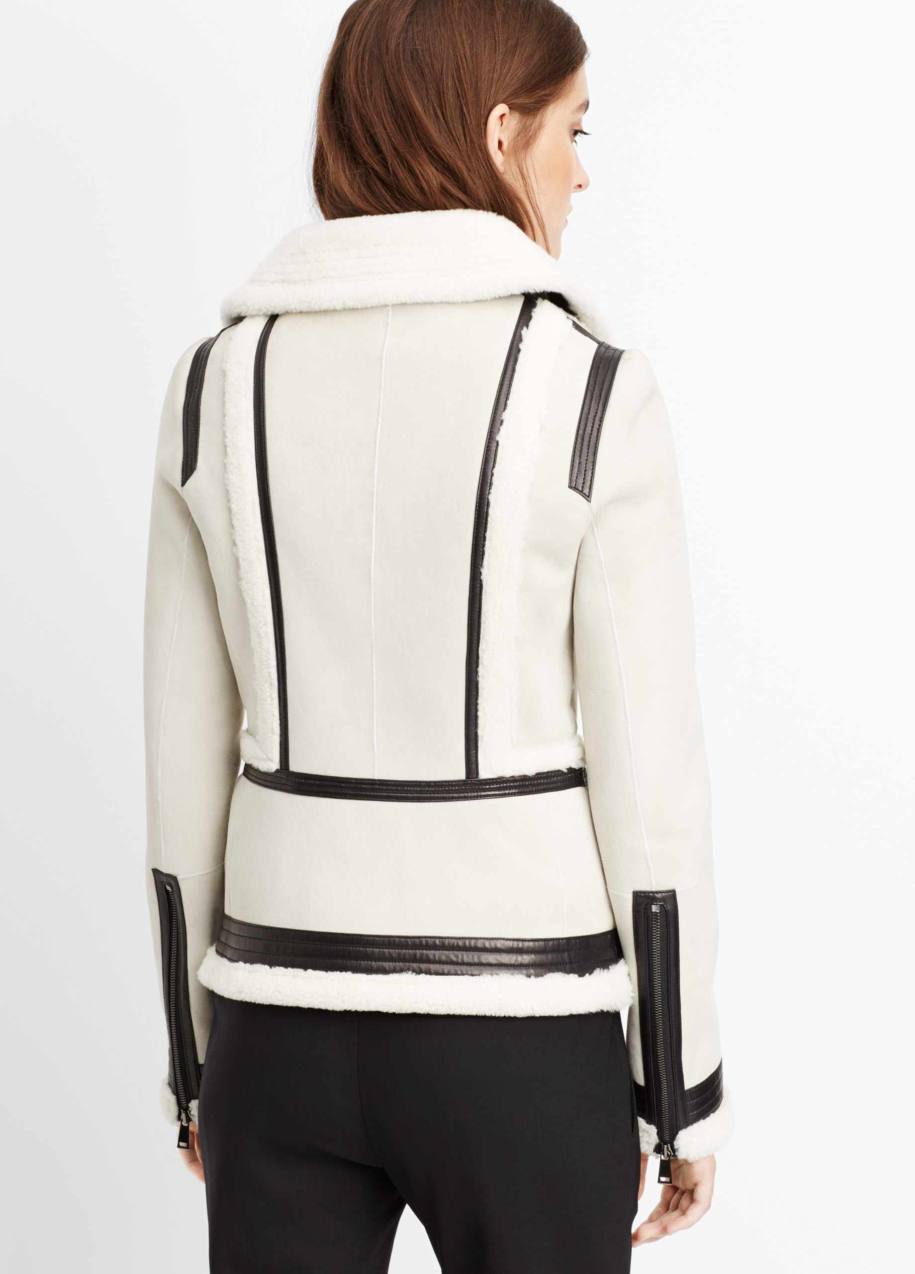 vince white leather jacket