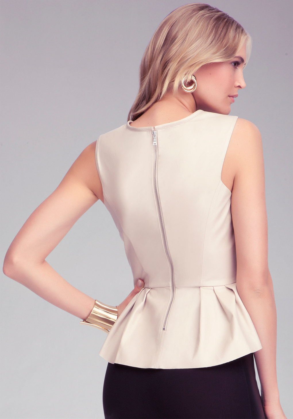 bebe peplum top